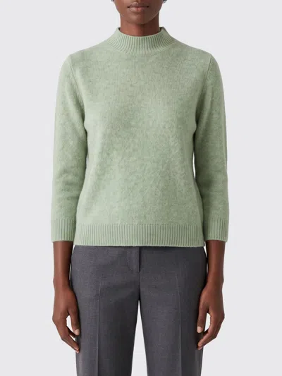 Roberto Collina Long-sleeved Wool Turtleneck Jumper With Ribbed Trims In Green