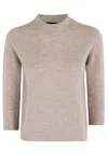 Roberto Collina Crew-neck Cashmere Sweater In Neutral