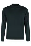 Roberto Collina Girocollo ml Lana Baby Camel In Green