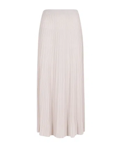 Roberto Collina Lurex Plissé Skirt In Neutral