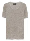 Roberto Collina Girocollo Mm Lurex In Silver
