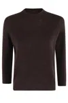 Roberto Collina Three-quarter Sleeve Sweater In Brown
