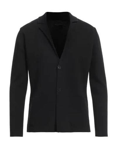 Roberto Collina Man Blazer Black Size 46 Cotton