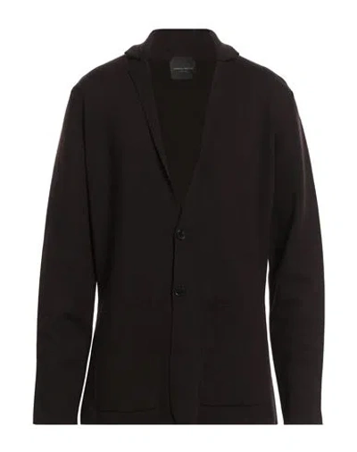 Roberto Collina Man Blazer Dark Brown Size 46 Merino Wool