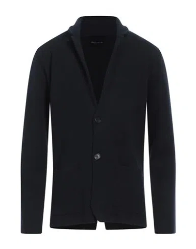 Roberto Collina Man Blazer Midnight Blue Size 42 Wool, Cashmere In Black