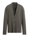 Roberto Collina Man Blazer Military Green Size 46 Cotton In Gray