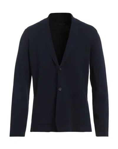 Roberto Collina Man Blazer Navy Blue Size 40 Cotton In Navy Blue