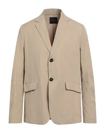 Roberto Collina Man Blazer Sand Size 38 Polyester, Linen In Brown