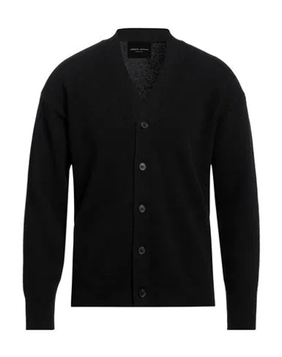 Roberto Collina Man Cardigan Black Size 38 Merino Wool, Cashmere