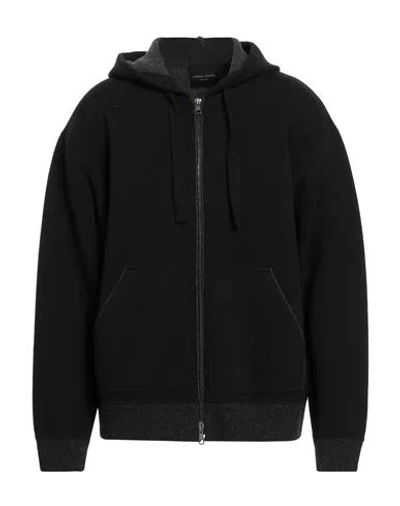 Roberto Collina Man Cardigan Black Size 42 Merino Wool, Nylon, Elastane