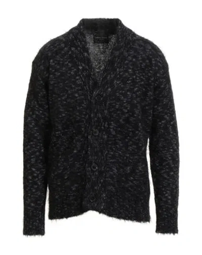 Roberto Collina Man Cardigan Black Size 42 Mohair Wool, Nylon, Wool, Elastane