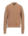 Roberto Collina Man Cardigan Camel Size 38 Merino Wool In Beige