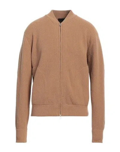 Roberto Collina Man Cardigan Camel Size 38 Merino Wool In Beige