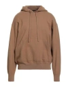 Roberto Collina Man Cardigan Camel Size 42 Merino Wool In Brown