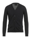 Roberto Collina Man Cardigan Charcoal Size 38 Merino Wool In Gray