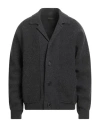Roberto Collina Man Cardigan Charcoal Size 38 Wool