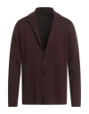 Roberto Collina Man Cardigan Chocolate Brown Size 38 Merino Wool