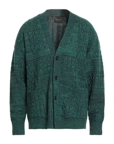 Roberto Collina Man Cardigan Dark Green Size 40 Merino Wool