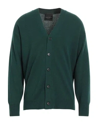 Roberto Collina Man Cardigan Dark Green Size 42 Merino Wool, Cashmere