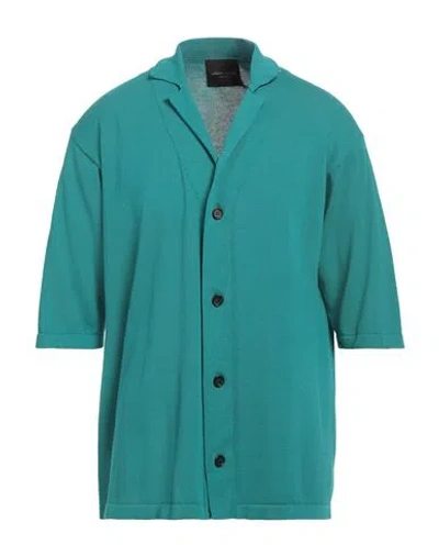 Roberto Collina Man Cardigan Emerald Green Size 38 Cotton