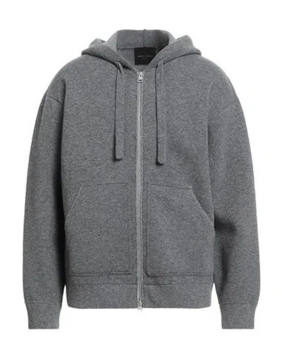 Roberto Collina Man Cardigan Grey Size 38 Merino Wool, Nylon, Elastane In Gray