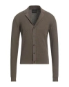 Roberto Collina Man Cardigan Khaki Size 38 Cotton