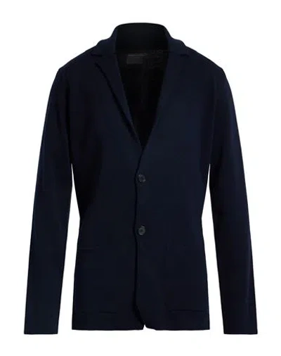 Roberto Collina Man Cardigan Midnight Blue Size 38 Merino Wool