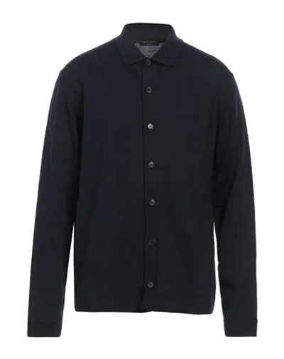 Roberto Collina Man Cardigan Midnight Blue Size 44 Merino Wool