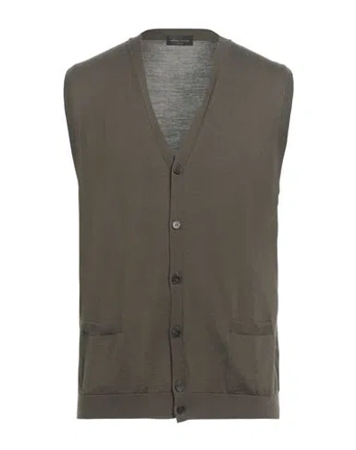 Roberto Collina Man Cardigan Military Green Size 42 Merino Wool