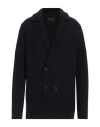 Roberto Collina Man Cardigan Navy Blue Size 46 Merino Wool, Cashmere In Black