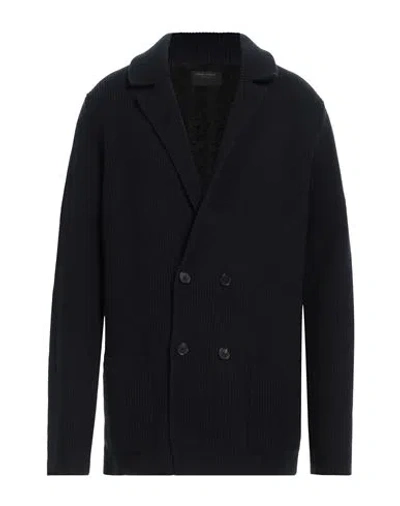 Roberto Collina Man Blazer Navy Size 46 Merino Wool, Cashmere In Navy Blue