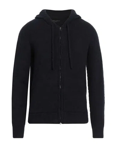 Roberto Collina Man Cardigan Navy Size 40 Cotton, Nylon, Elastane In Black