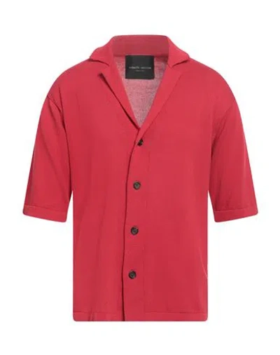 Roberto Collina Man Cardigan Red Size 38 Cotton