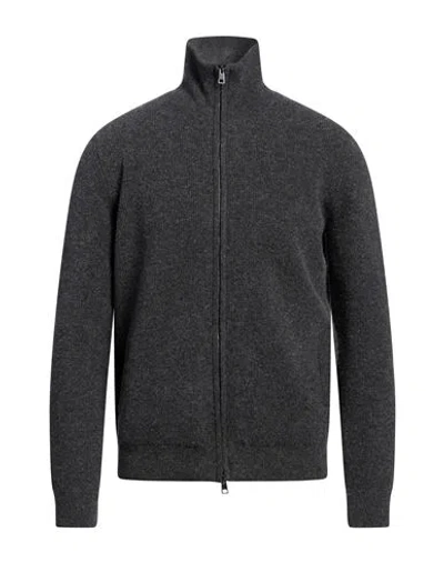 Roberto Collina Man Cardigan Charcoal Size 44 Merino Wool, Cashmere In Grey
