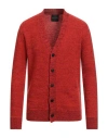 Roberto Collina Man Cardigan Tomato Red Size 42 Merino Wool