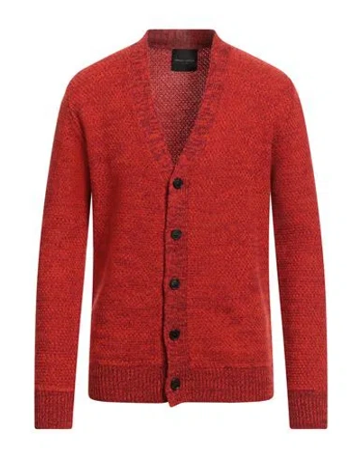 Roberto Collina Man Cardigan Tomato Red Size 42 Merino Wool