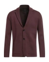 Roberto Collina Man Jacket Burgundy Size 38 Merino Wool