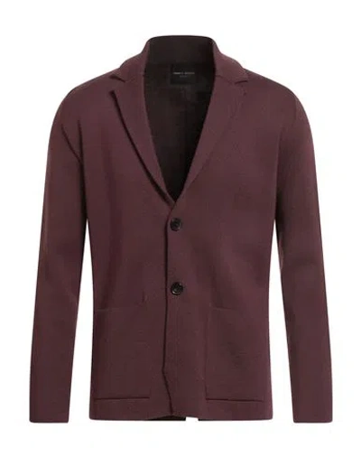 Roberto Collina Man Jacket Burgundy Size 38 Merino Wool