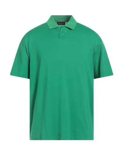 Roberto Collina Man Polo Shirt Green Size 40 Cotton