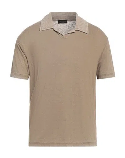 Roberto Collina Man Polo Shirt Khaki Size 38 Cotton In Beige