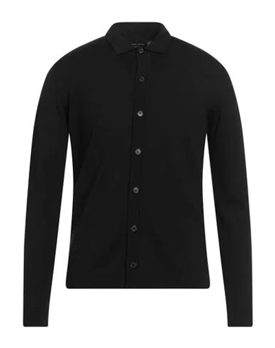 Roberto Collina Man Shirt Black Size 40 Merino Wool