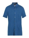 Roberto Collina Man Shirt Bright Blue Size 40 Cotton