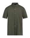Roberto Collina Man Shirt Dark Green Size 42 Cotton