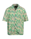 Roberto Collina Man Shirt Green Size 38 Viscose