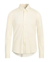 Roberto Collina Man Shirt Pastel Yellow Size 38 Cotton In Neutral