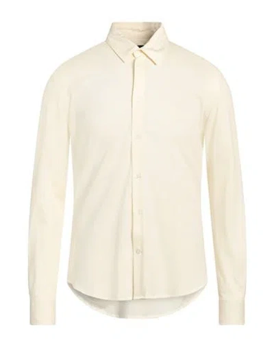 Roberto Collina Man Shirt Pastel Yellow Size 38 Cotton In Neutral