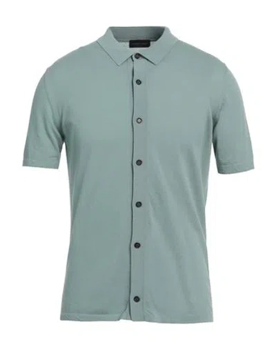 Roberto Collina Man Shirt Sage Green Size 38 Cotton