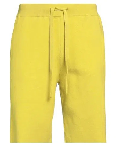 Roberto Collina Man Shorts & Bermuda Shorts Acid Green Size 34 Cotton, Nylon, Elastane In Yellow