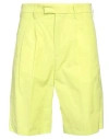Roberto Collina Man Shorts & Bermuda Shorts Lime Green Size 36 Polyester, Cotton In Green