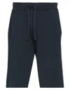 Roberto Collina Man Shorts & Bermuda Shorts Navy Size 38 Cotton, Nylon, Elastane In Navy Blue